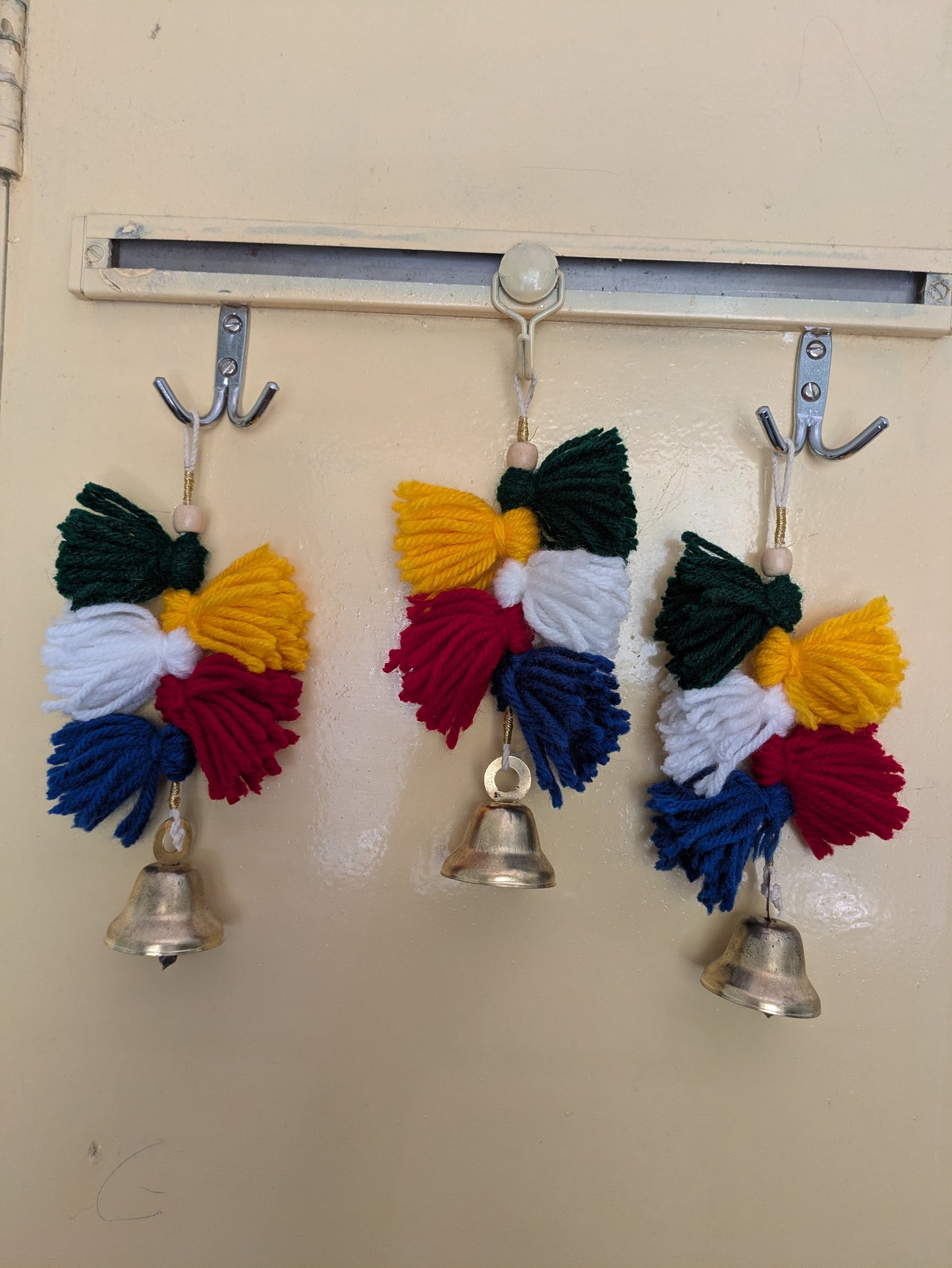 Handcrafted Multicolor Wool Tassel Bell Hanging