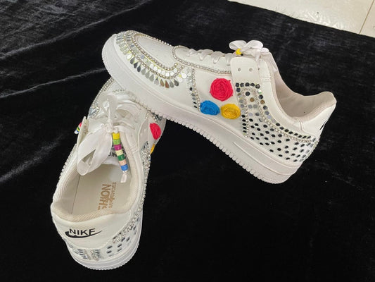Hand-Embellished Desi Sneakers – Fusion Footwear for Festive Flair