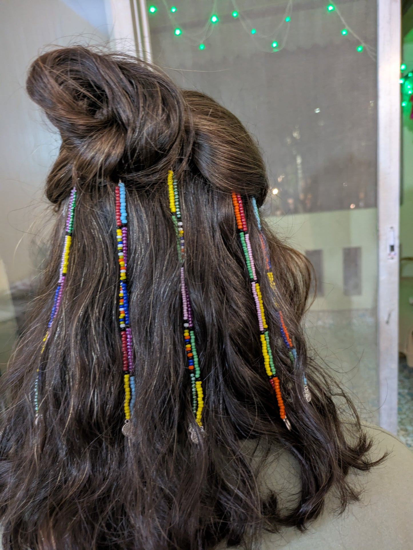 Colorful hair braids