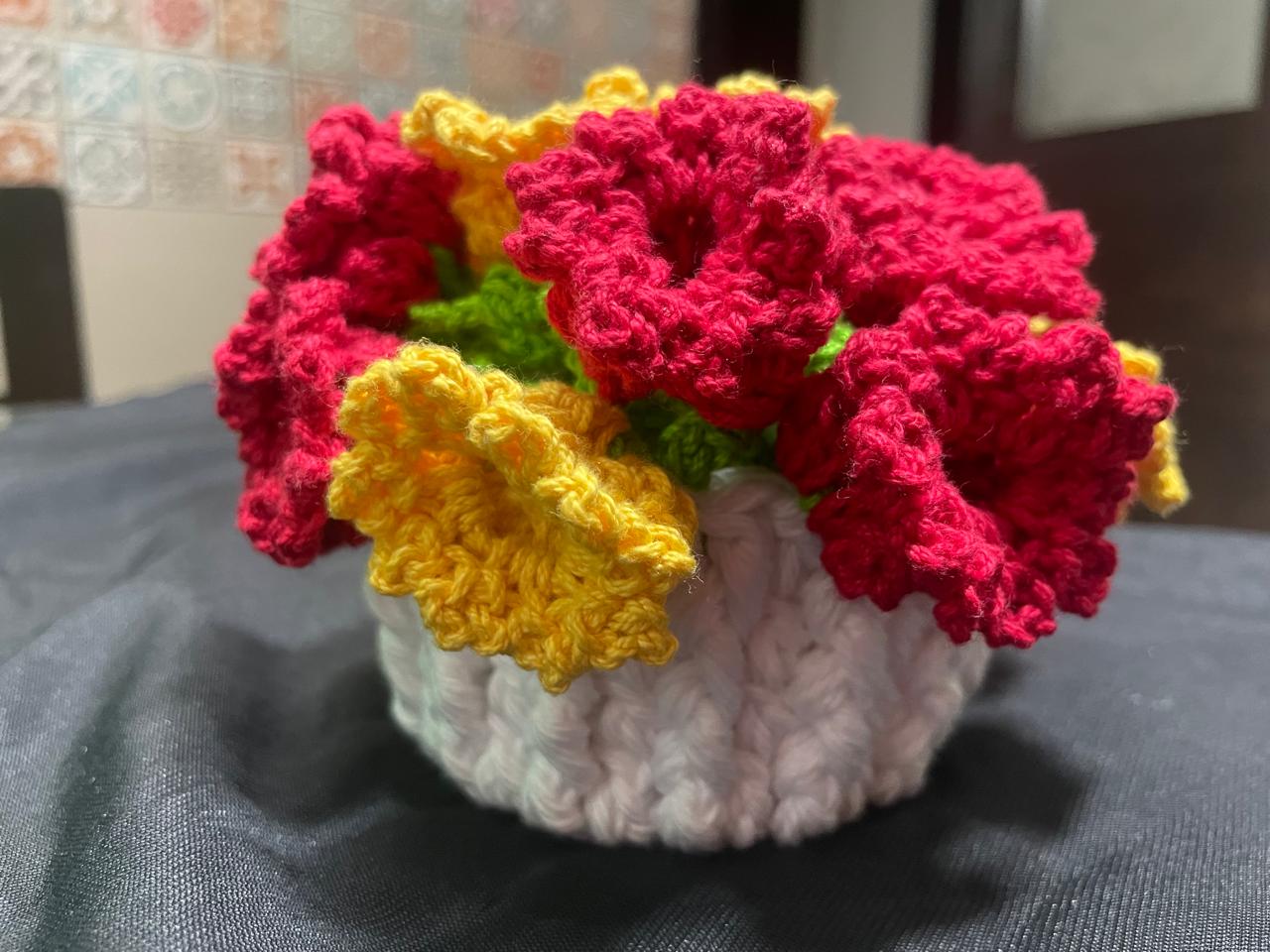 Crochet Flower Coasters Set