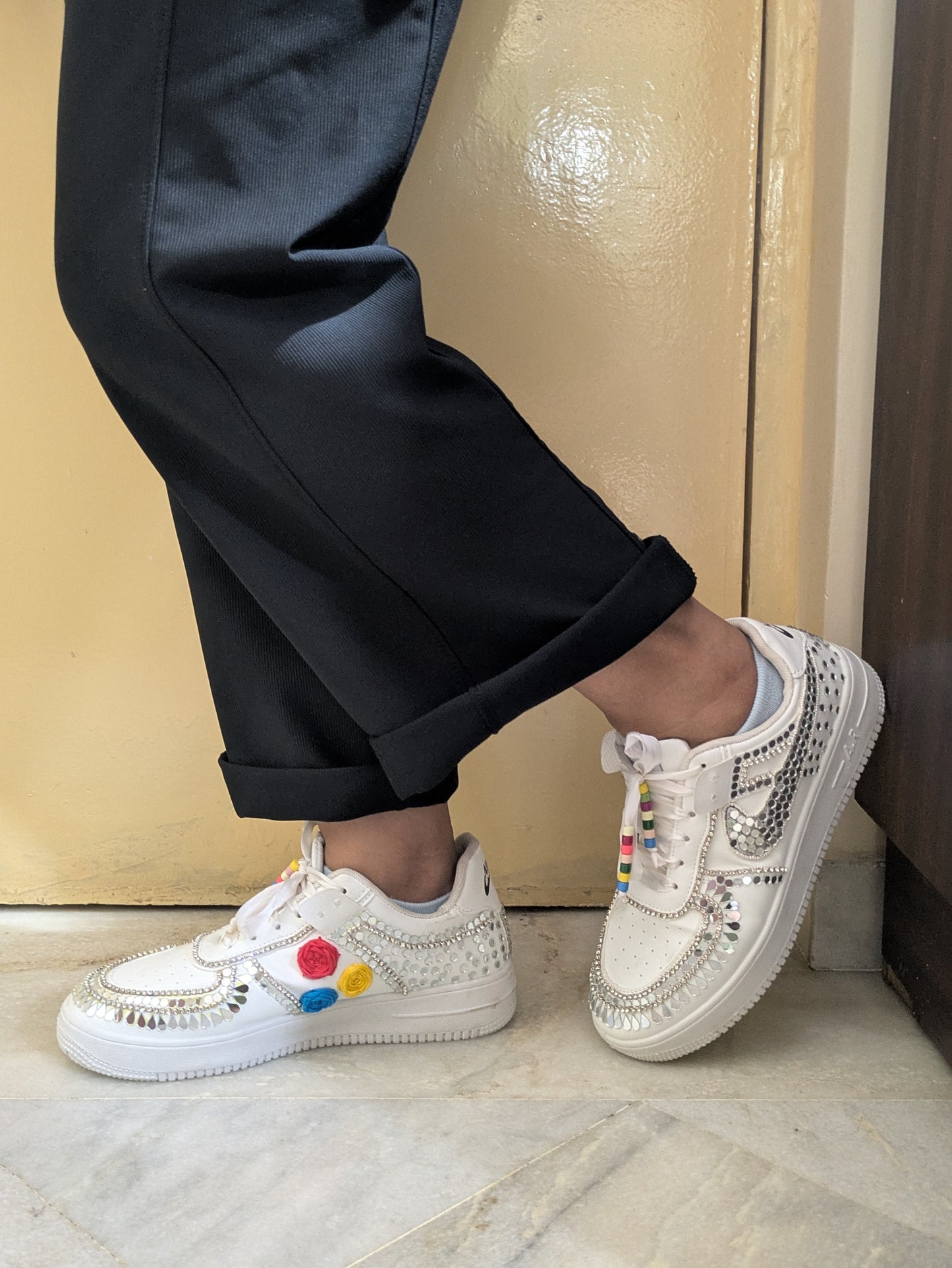 Hand-Embellished Desi Sneakers – Fusion Footwear for Festive Flair