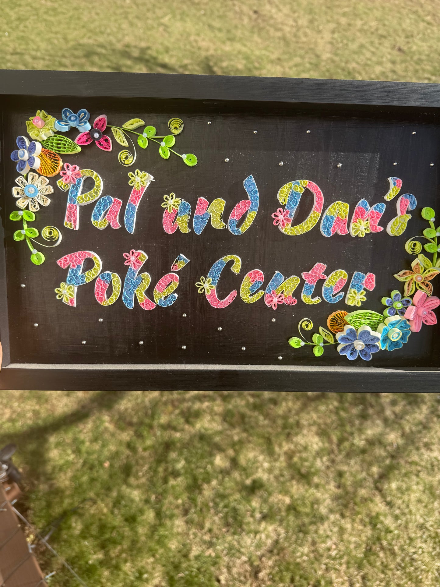 Custom made quilling name plate
