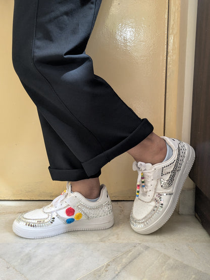 Hand-Embellished Desi Sneakers – Fusion Footwear for Festive Flair