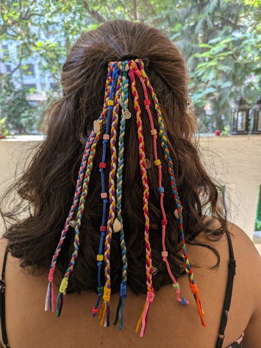 Colorful hair braids